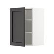 METOD - Kabinet dinding dengan rak, putih/Lerhyttan diwarnai hitam, 40x37x60 cm