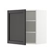 METOD - Wall cabinet with shelves, white/Lerhyttan black stained, 60x37x60 cm