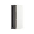 METOD - Wall cabinet with shelves, white/Lerhyttan black stained, 20x37x80 cm