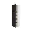 METOD/MAXIMERA - Hi cab w 2 doors/4 drawers, white/Lerhyttan black stained, 60x60x200 cm