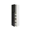 METOD/MAXIMERA - Hi cab w 2 doors/4 drawers, white/Lerhyttan black stained, 60x60x220 cm