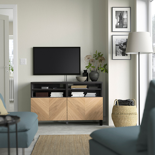 BESTÅ TV bench with doors