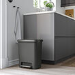 KNÖCKLA - Pedal bin, dark grey, 25 l