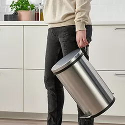 SNÖRPA - Pedal bin, stainless steel, 12 l