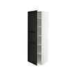 METOD - High cabinet with shelves, white/Lerhyttan black stained, 60x60x200 cm