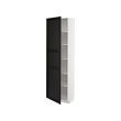 METOD - High cabinet with shelves, white/Lerhyttan black stained, 60x37x200 cm
