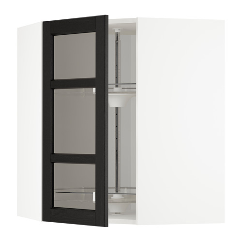 METOD corner wall cab w carousel/glass dr