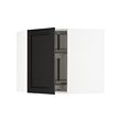 METOD - Corner wall cabinet with carousel, white/Lerhyttan black stained, 68x37x60 cm