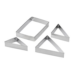 LÄTTBAKAD - Cookie cutter, set of 4, stainless steel