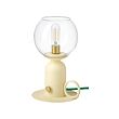 ÅSKMULLER - Lampu meja, dapat diredupkan kuning muda/hijau, 24 cm