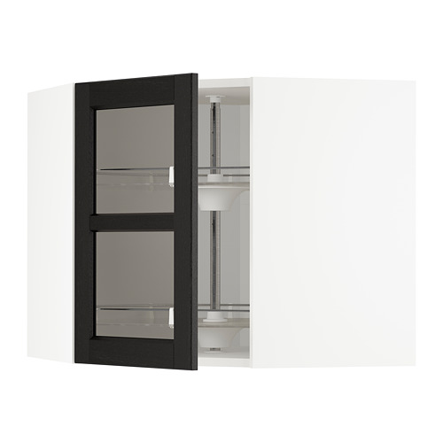 METOD corner wall cab w carousel/glass dr