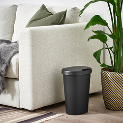 HÖLASS - Tempat sampah dengan penutup, hitam, 8 l