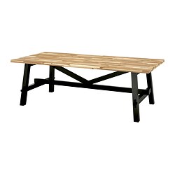 SKOGSTA - Dining table, acacia/black, 235x100 cm