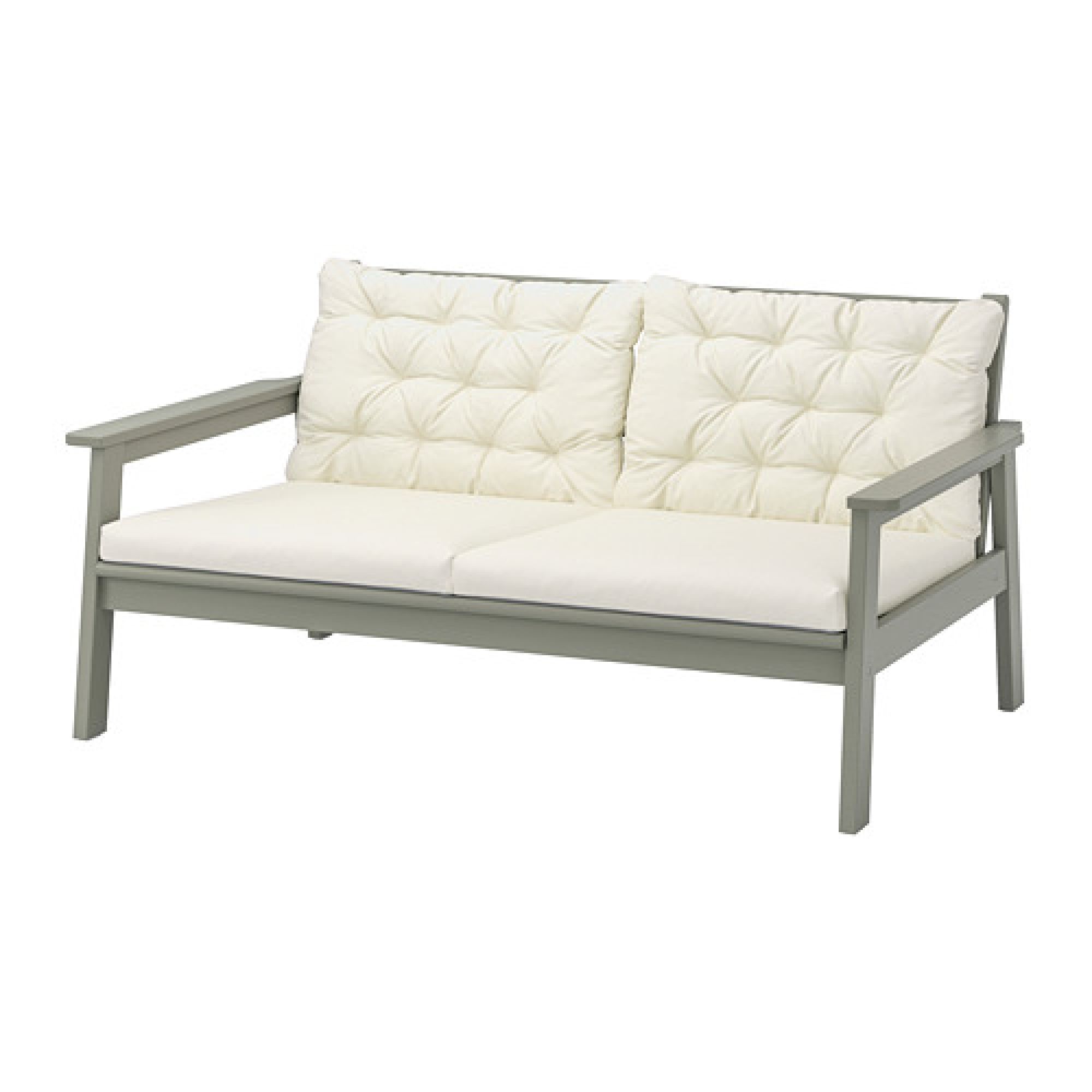 Bondholmen 2 Seat Sofa Outdoor Grey Stained Kuddarna Beige