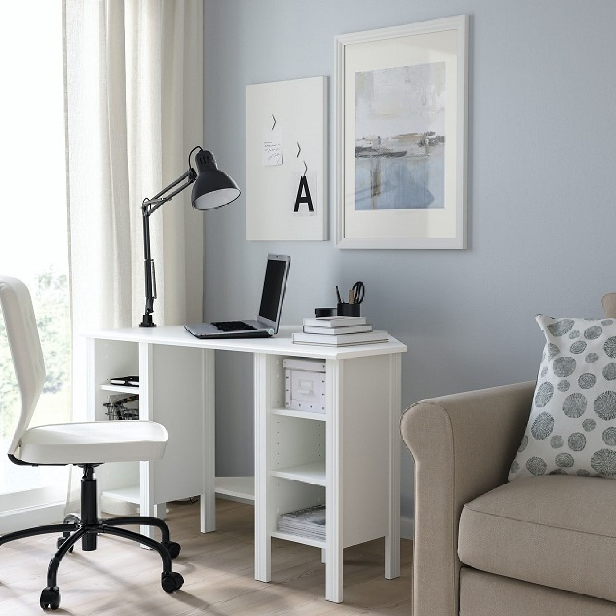 BRUSALI corner desk, white IKEA Indonesia