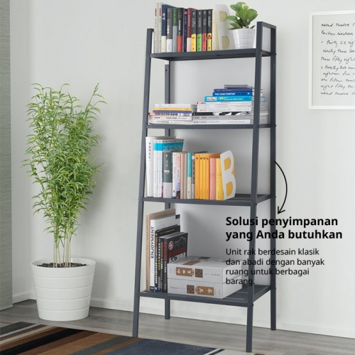 LERBERG shelf unit, dark grey, 60x148 cm | IKEA Indonesia