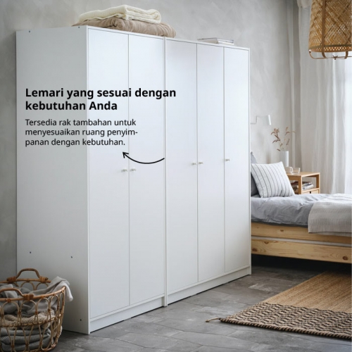 KLEPPSTAD wardrobe with 3 doors, white, 117x176 cm | IKEA Indonesia