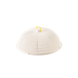 SHINPO - Food cover round S white/yellow