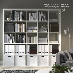 KALLAX - Unit rak, putih, 182x182 cm
