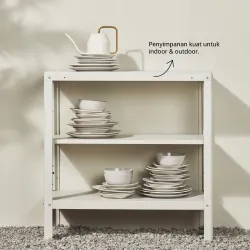 KOLBJÖRN - Unit rak dalam/luar ruang, krem, 80x81 cm