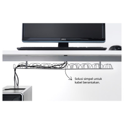 SIGNUM - Pengaturan kabel horizontal, warna perak, 70 cm
