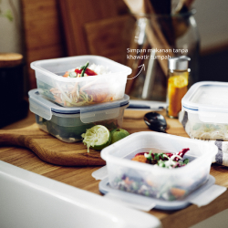 IKEA 365+ - Wadah makanan, segi empat/plastik, 750 ml