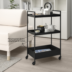 NISSAFORS - Trolley, black, 50.5x30x83 cm