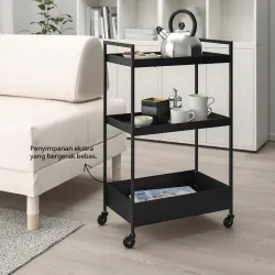 NISSAFORS - Troli, hitam, 50.5x30x83 cm
