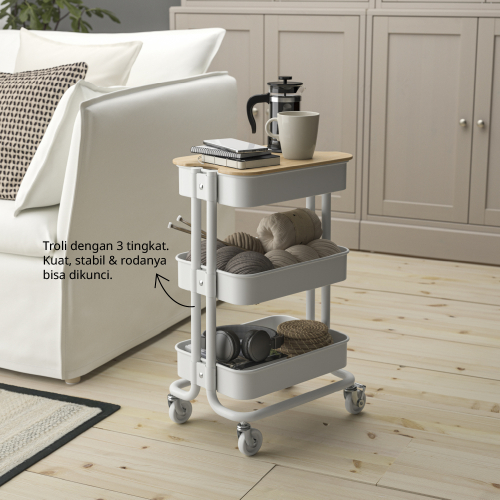 RÅSKOG trolley, white, 28x38x61 cm | IKEA Indonesia