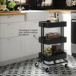 RÅSKOG - Troli, hitam, 35x45x77 cm