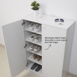 KLEPPSTAD - Shoe cabinet/storage, white, 80x35x117 cm