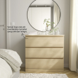 MALM - Lemari 3 laci, veneer kayu oak diwarnai putih, 80x78 cm