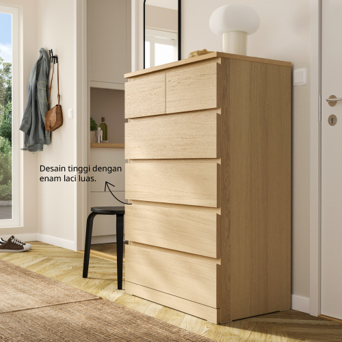 MALM lemari 6 laci