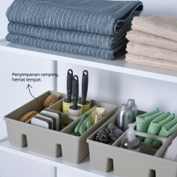 FÅNGGRÖDA - Insert with compartments, light grey, 30x30x11 cm