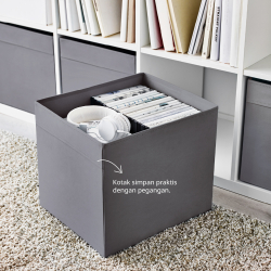 DRÖNA - Box, dark grey, 33x38x33 cm