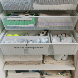 FÅNGGRÖDA - Insert with compartments, light grey, 48x18x14 cm