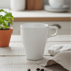 FÄRGRIK - Mug, tembikar putih, 25 cl