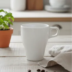 FÄRGRIK - Mug, tembikar putih, 25 cl