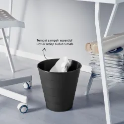 FNISS - Tempat sampah, hitam, 10 l