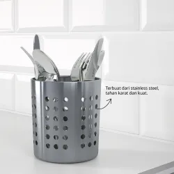 ORDNING - Tempat peralatan makan, baja tahan karat, 13.5 cm