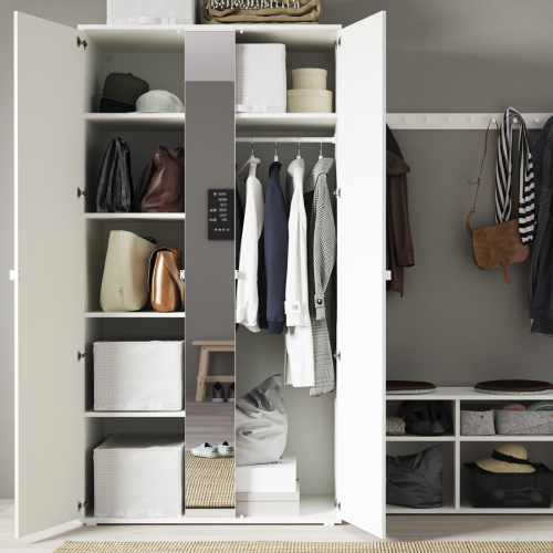 VIHALS wardrobe with 2 doors, white, 105x57x200 cm | IKEA Indonesia