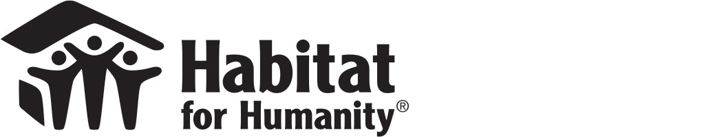 A black and white Habitat for Humanity logo.