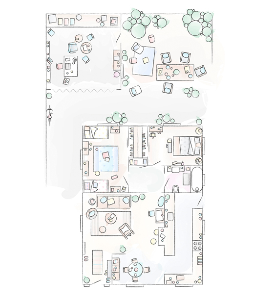 A floorplan of Chloé’s home.