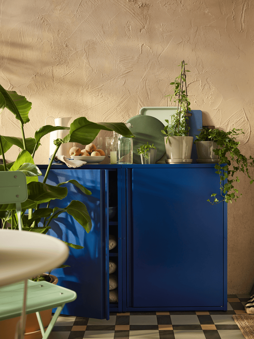 SUNDSÖ blue indoor and outdoor cabinet
