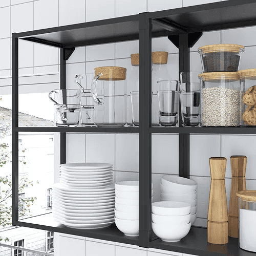 example of open cabinets in an ENHET kitchen set