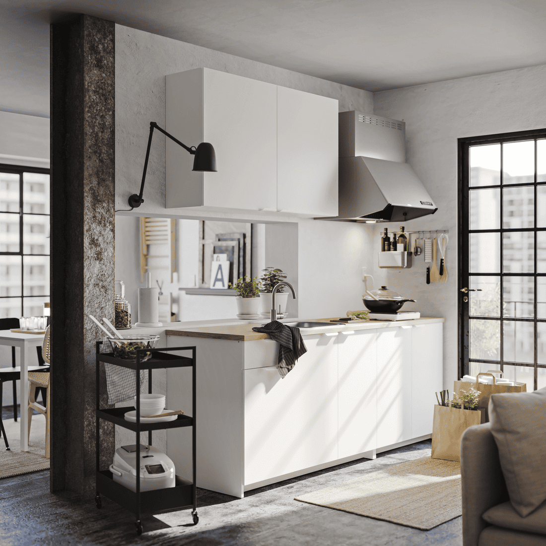 Kitchen set KNOXHULT dalam ruang minimalis