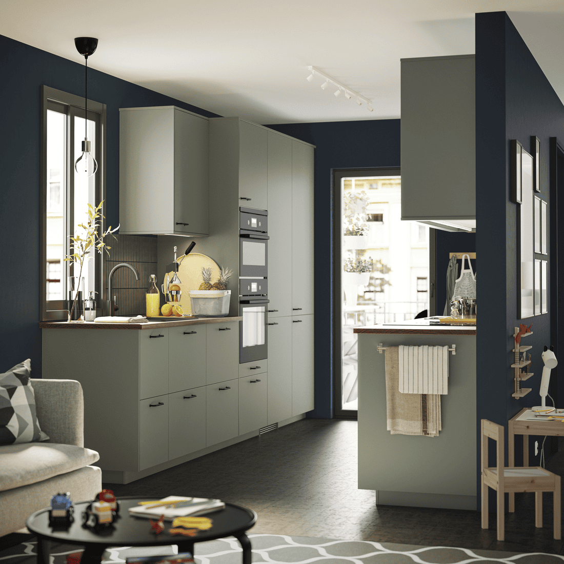 METOD-kitchen-set-green