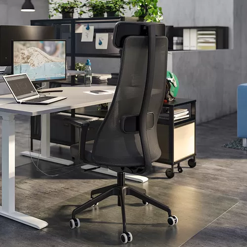 JÄRVFJÄLLET Office chair with armrests, glose black