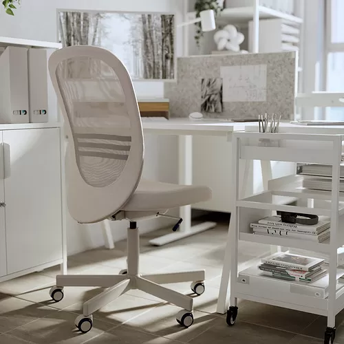FLINTAN Kursi kantor, krem