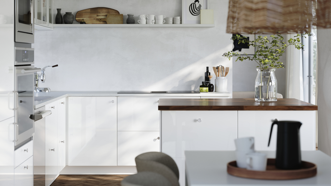 Clean and Bright All-White Kitchen